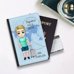 Funda de pasaporte personalizada de cuero PU y multicolor  'Together Since' con nombre regalo de cumpleaños o aniversario para tu pareja