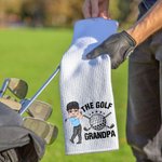 Personalized Cartoon Character Absorbent Waffle Golf Towel with Title and Hanging Clip Sports Accessories Birthday Sports Gift for Golf Player Lover