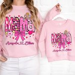 Personalizzato Cupido Fiocco Cuore Multicolore Baby Bodysuit T-shirt Felpa Abbinamento con nomi San Valentino Regalo per la festa della mamma bambino