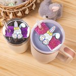 Personalizado lindo huevo de Pascua conejito brillo Tumbler etiqueta de nombre Accesorios para la Copa Stanley Pascua favor del partido Regalo de vacaciones para los amigos de la familia