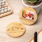 Chargeur Sans Fil en Bois Personnalisé avec Photo et Texte Gravés ou Imprimés Cadeau Anniversaire pour Famille Ami