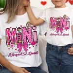 Personalizzato Cupido Fiocco Cuore Multicolore Baby Bodysuit T-shirt Felpa Abbinamento con nomi San Valentino Regalo per la festa della mamma bambino