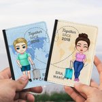 Funda de pasaporte personalizada de cuero PU y multicolor  'Together Since' con nombre regalo de cumpleaños o aniversario para tu pareja