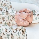 Personalisierte niedliche Stockente Baby weich wickeln Hut Bogen Stirnband Outfit mit Namen Baby Shower Coming Home Geschenk für Neugeborene