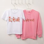 Personalized Cute Doodle Love Letter Cotton Baby Bodysuit T-Shirt Sweatshirt with Name Valentine's Day Anniversary Celebration Gift for Kids