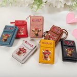 Personalized Highland Cow Coquette Bow Leather Crossbody Bag Wallet with Name and Card Slots Birthday Valentine's Day Gift for Women