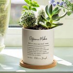 Vaso personalizzato con nome e base in bambù, regalo di apprezzamento per gli amici e la famiglia.