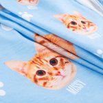 Personalized Pet Face Soft Skin-friendly Long-Sleeve Pajama Pants Set with Paw Print and Bone Birthday Gift for Pet Lovers