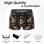 Personalizado Multicolor Corazón Punto Cara Foto Pareja Tanga Boxer con Nombre Funny Brief Set Día de San Valentín Cumpleaños Regalo para Hombres Mujeres