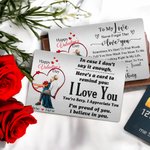 Personalized Heart Happy Valentine's Day Couple Promise Wallet Card with Names and Text Valentine's Day Anniversary Gift for Couples