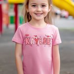 Personalized Cute Doodle Love Letter Cotton Baby Bodysuit T-Shirt Sweatshirt with Name Valentine's Day Anniversary Celebration Gift for Kids