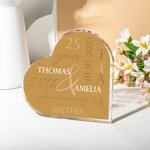 Personalizado Multicolor Aniversario Corazón Acrílico Placa con Nombre y Año Decoración del Hogar Día de San Valentín Aniversario Regalo para Pareja Familia