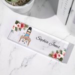 Personalisierte Blume Cartoon Business Charakter Acryl Schreibtisch Namensschild mit Namen Geburtstag Arbeit Jahrestag Geschenk für Büroangestellte