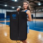 Personalized Cheerleading Theme Name Waterproof Striped Travel Garment Storage Bag with Leather Handle Birthday Team Gift for Cheerleader Girls