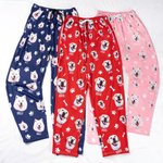 Personalized Pet Face Soft Skin-friendly Long-Sleeve Pajama Pants Set with Paw Print and Bone Birthday Gift for Pet Lovers
