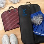 Personalized Cheerleading Theme Name Waterproof Striped Travel Garment Storage Bag with Leather Handle Birthday Team Gift for Cheerleader Girls