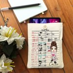 Personalized Retro Date Due Card Cartoon Character Book Sleeve Cover with Name and Front Pocket Back to School Gift for Book Lovers Librarian