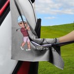 Gepersonaliseerde I Use This Towel to Clean My Balls Waffle Golf Towel met Cartoon Sport Man Haak Super Absorberend Golf Accessoire Cadeau voor Golfliefhebber Man