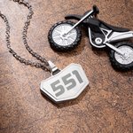 Personalised Stylish Laser Engraved Motocross Number Necklace Birthday Valentine's Day Gift for Off-road Vehicle Lovers