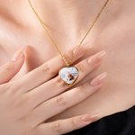 Personalizado delicado corazón foto urna collar con texto grabado simpatía Memorial Gift for Pet Owner Lover