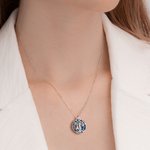 Collier en Cristal et Argent Sterling Personnalisé avec 1-2 Pierres de Naissance et 1-4 Initiales Thème Arbre de Vie Cadeau Anniversaire pour Femme