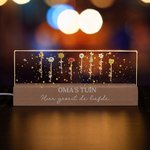 Gepersonaliseerde 1-12 Geboortebloem Tuin Acryl LED Nachtlamp met Houten Basis Woondecoratie Moederdag Verjaardags Cadeau voor Oma Mama