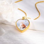 Personalizado delicado corazón foto urna collar con texto grabado simpatía Memorial Gift for Pet Owner Lover