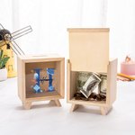 Personalised Cute Whale Sea Turtle Pufferfish Ocean Theme Clear Wooden Money Box Piggy Bank with Initial and Name Birthday Gift for Boys Girls