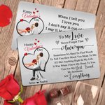 Personalized Heart Happy Valentine's Day Couple Promise Wallet Card with Names and Text Valentine's Day Anniversary Gift for Couples