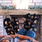 Personalized I Love My Boyfriend Girlfriend Photo Portrait Design Tube Socks Valentine's Day Anniversary Gift for Couple