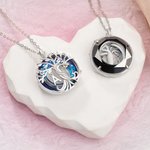 Collier en Cristal et Argent Sterling Personnalisé avec 1-2 Pierres de Naissance et 1-4 Initiales Thème Arbre de Vie Cadeau Anniversaire pour Femme