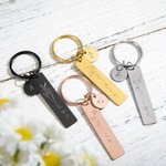 Personalisierte vertikale Streifen Geburt Blume Schlüsselanhänger mit japanischen Initialen und Namen Rucksack Zubehör Geburtstag Hochzeit Geschenk für Frauen