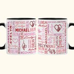 Personalized Name Cloud Heart Holding Hands 11oz Ceramic Mug with Names Birthday Valentine's Day Anniversary Gift for Couples