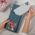 Personalized Highland Cow Coquette Bow Leather Crossbody Bag Wallet with Name and Card Slots Birthday Valentine's Day Gift for Women