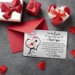 Personalized Heart Happy Valentine's Day Couple Promise Wallet Card with Names and Text Valentine's Day Anniversary Gift for Couples
