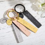 Personalisierte vertikale Streifen Geburt Blume Schlüsselanhänger mit japanischen Initialen und Namen Rucksack Zubehör Geburtstag Hochzeit Geschenk für Frauen