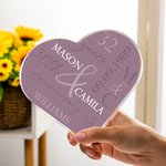 Personalizado Multicolor Aniversario Corazón Acrílico Placa con Nombre y Año Decoración del Hogar Día de San Valentín Aniversario Regalo para Pareja Familia