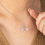 Collier de fleurs et de branches personnalisé avec pierre de naissance Cadeau d'anniversaire pour infirmière, médecin et femme