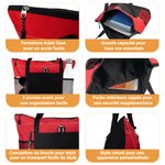 Sac à Épaule Imperméable Personnalisé avec Personnage Fleur de Naissance Nom Sac avec Poches en Maille Cadeau Anniversaire Noël pour Famille Ami