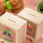 Gepersonaliseerd Grappig Eigenzinnig Vrachtwagen Patroon Houten Duidelijke Spaarpot Spaarvarken met Naam Vakantie Verjaardag Educatief Cadeau voor Kinderen