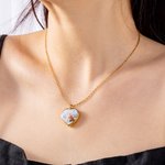 Personalizado delicado corazón foto urna collar con texto grabado simpatía Memorial Gift for Pet Owner Lover