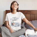 Personalizado Este es mi pijama Pijama de la muchacha soñolienta Camiseta Drawstring Plaid Pantalones Set con 1-5 Mascotas Divertido regalo de cumpleaños para las mujeres Pet Lovers