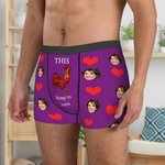 Personalisierte Herz Lip Print Multicolor Boxer Brief mit Gesicht Foto Herrenunterwäsche Valentinstag Geburtstag Jahrestag Geschenk für Ehemann Boyfriend