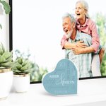 Personalizado Multicolor Aniversario Corazón Acrílico Placa con Nombre y Año Decoración del Hogar Día de San Valentín Aniversario Regalo para Pareja Familia
