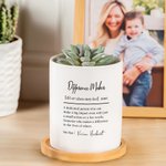 Vaso personalizzato con nome e base in bambù, regalo di apprezzamento per gli amici e la famiglia.
