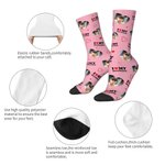 Personalized I Love My Boyfriend Girlfriend Photo Portrait Design Tube Socks Valentine's Day Anniversary Gift for Couple