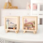 Personalisierte Faithful Kreuz klar hölzerne Spardose Sparschwein mit Namen und Text Baby Dusche Geburtstag Kindertag Geschenk für Kinder