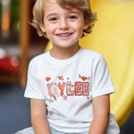 Personalized Cute Doodle Love Letter Cotton Baby Bodysuit T-Shirt Sweatshirt with Name Valentine's Day Anniversary Celebration Gift for Kids