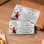 Personalized Heart Happy Valentine's Day Couple Promise Wallet Card with Names and Text Valentine's Day Anniversary Gift for Couples