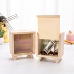 Personalisierte Faithful Kreuz klar hölzerne Spardose Sparschwein mit Namen und Text Baby Dusche Geburtstag Kindertag Geschenk für Kinder